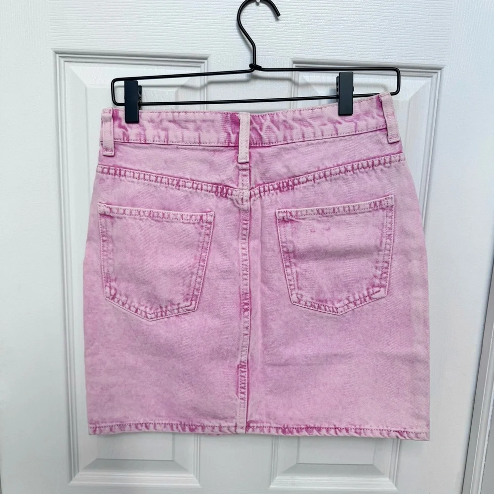 BERSHKA NWOT SZ 4 Pink Denim Mini Skirt